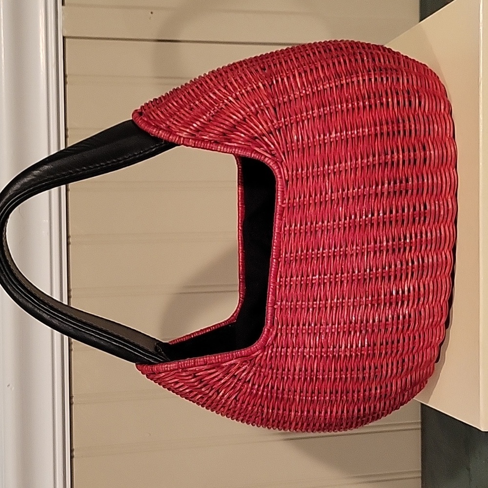 Red, Seabreeze by Sabina Wicker/Rattan Structured Handbag